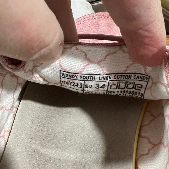 Girls kids youth Hey Dude pink linen cotton candy shoes Y2-3 - Picture 8 of 8